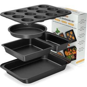 B0dh1tbz46 Zapstarz 5-piece Nonstick Baking Pans Set Muffin Loaf Roasting Cake Brownie
