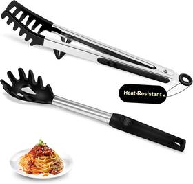 Z-sp02-01 Zattic Silicone Spaghetti Spoon And Pasta Tong 13 Inch Heat Resistant Bpa-free