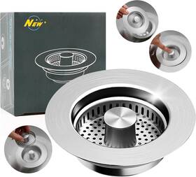 Zcqgah 313049112178 3-in-1 Stainless Steel Kitchen Sink Drain Strainer Pop-up Stopper With Se
