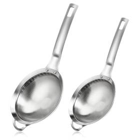 713195 Zelphvt 2 Packs Punch Hole Sieve Fine Mesh Stainless Steel Strainer Small Coland