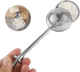 Fds304 Zhhuoc Silver 304 Stainless Steel Flour Powder Filter Spoon Baker Dusting Wand For