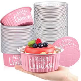 B0fgj5m26y Ziliny 50 Pink Aluminum 1lb Christmas Bread Loaf Pans With Lids Xmas