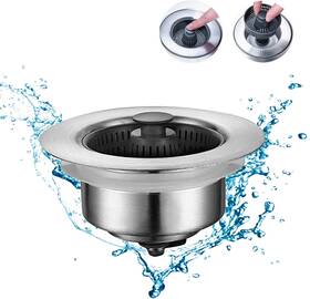 Ztojayic 313108879851 3 In 1 Kitchen Sink Drain Strainer And Stopper Kit 304 Stainless Steel Metal