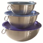 Tovolo Stainless Steel Mixing Bowls Lid Set Of 3 Nesting Small. Fixed Price $45.68.
