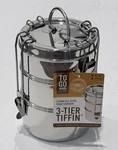 New To-go Ware 3-TIER Stainless Steel Tiffin Food Carrier Lunch Box. Fixed Price $29.95.