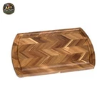 18" X 12" Acacia Herringbone Cutting Board - Lipper International. Fixed Price $70.99.