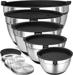 Umite Chef Mixing Bowls With Airtight Lids, 8PCS Stainless Steel Nesting. Fixed Price $73.99.