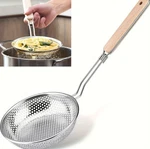 1PC Stainless Steel Colander With Wooden Handle Fine Mesh Skimmer Spoon - New. Fixed Price $11.31.