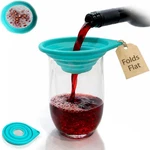 Collapsible Fine Mesh Strainer Handy 4 Fold-flat Silicone Funnel W/ Stainless. Fixed Price $14.46.
