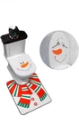 D-fantix 4-PIECE Snowman Santa Toilet Seat Cover And Rug Set Red Christmas.... Fixed Price $15.96.
