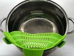Snap 'n Strainer. Clip On Colander. Fits All Pots & Bowls. Heat Resistant. Fixed Price $12.99.