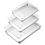 Teamfar Baking Sheet With Set (3 Pans + Racks), 16/12.5/10.5 Inch Stainle. Fixed Price $48.22.