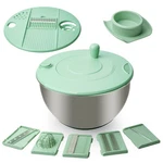 4.25 Qt Stainless Steel Salad Spinner Bowl Fruit Vegetable Dryer 5-BLADE Slicer. Fixed Price $29.99.