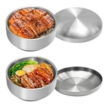 Aynaxcol Stainless Steel Rice Bowl With Lid, Set Of 2, For Korean Kitchen Restau. Fixed Price $29.88.