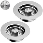 Rlqxg 3-IN-1 Kitchen Sink Drain Strainer 304 Stainless Steel Pop Up Anti-clog. Fixed Price $50.11.