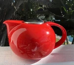 Adorable Teapot 32 0Z Tomato Red Ceramic Removable Stainless Lid & Strainer. Fixed Price $32.99.