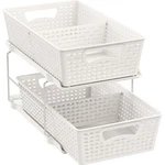 Re 2 Tier Bathroom Organizer Tray Pullout Sliding Drawer/undersink Storage White. Fixed Price $33.89.