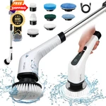 Electric Spin Scrubber, Fari Shower Cleaning Brush With 8 Replaceable White. Fixed Price $65.98.