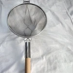 Commercial Heavy Duty Double Mesh Strainer Wood Handle Large Stainless 32". Fixed Price $24.50.