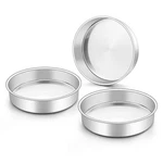 Onader 8" Round Cake Set Of 3, Stainless Steel Baking Pans, Birthday Wedding. Fixed Price $25.48.