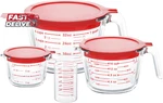 Komuee Piece Glass Measuring Cups Set, 5 Oz, 1-CUP, 2-CUP, 4-CUP Liquid. Fixed Price $36.54.