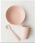 Ekobo Baby Feeding Set Blush Bowl, Spoon, Cup And Zippy Top Bpa Free. Fixed Price $14.99.