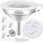 Kitchen Funnel With Strainer And 200 Fine Mesh Filter, 5 Inch Grade 18/8 Stainl. Fixed Price $19.32.