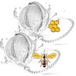 2 Set Tea Strainers, Stainless Steel Ball, Honeybee, Beehive Charm Infuser. Fixed Price $19.80.