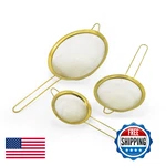 Excelsteel 3 Pc Stainless Gold Mesh Strainer Set 770. Fixed Price $33.58.
