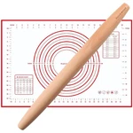 Muso Wood Pin And 15.75IN & Pastry Mat. Fixed Price $25.40.