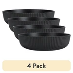 Eco-friendly Recycled Plastic Dinner Bowl 43OZ 4-PACK Black Bulk Set. Fixed Price $11.82.
