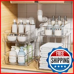 Delamu 2-TIER Under Sink Organizers & Storage Pull Out Kitchen Bathroom (2 Pack). Fixed Price $58.07.