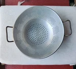 Vintage Large Colander 15" Made Italy Metal Two Handles Industrial Strainer. Fixed Price $48.00.