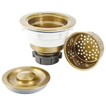 Lqs Kitchen Sink Drain Strainer Assembly, 304 Stainless Golden. Fixed Price $32.97.