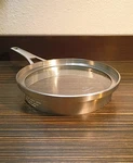 Calphalon Premier Space Saving Flat Glass Stainless Strainer Lid For 7.5" Pan.. Fixed Price $17.95.
