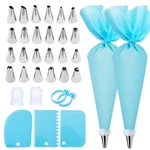 Fatuxz Piping Bags And Tips Set, Cake Decorating Kit With 2 Reusable Blue. Fixed Price $19.99.