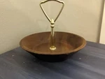 Vintage Mcm Vermillion Wood Snack Tidbit Pastry Tray Real Walnut Usa 1960-70S 6". Fixed Price $12.00.