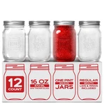 Forjars 16OZ Regular Mouth Mason With Lids - 12 Pack Canning & Storage. Fixed Price $35.86.