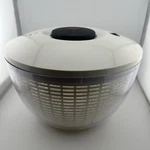 Vintage Oxo Good Grips Clear & White Large Salad Spinner Bowl Set 10. Fixed Price $19.95.
