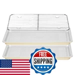 Ymiton Nonstick Ceramic Baking Sheet With Rack, 2-PACK 15X10 Jelly Roll. Fixed Price $68.95.