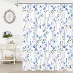 Litabel Watercolor Floral Shower Curtain, Blue Butterfly Flower. Fixed Price $17.57.
