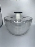 Oxo Good Grips Salad Spinner 4.0 Large Clear Bowl Lid White Basket Used. Fixed Price $19.99.