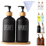 Loochica 2 Pack Black Soap Dispenser Set With Tray, Hand Dish Glass.... Fixed Price $35.48.
