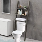Mygift 3 Tier Gray Wood Over The Toilet Leaning Bathroom Ladder Shelf Rack. Fixed Price $139.99.