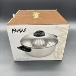 Parini Pasta Pot 6 Quart Stainless Steel, Locking Lid W/ Strainer Holes. New. Fixed Price $7.50.