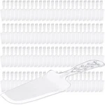 100 Pcs Disposable Cake Cutter And Server 8X2.3 In Clear Plastic.... Fixed Price $35.64.