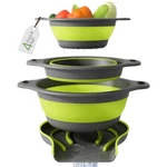 3-PACK Collapsible Colanders With Self-draining Base, Over Sink-edge Silicone.... Fixed Price $41.91.