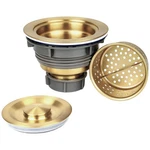 Lqs Kitchen Sink Drain Strainer Assembly, 304 Stainless Golden. Fixed Price $32.97.