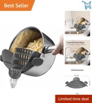 Silicone Pasta Strainer Clip-on Kitchen Gadget Space Save Draining Tool. Fixed Price $27.98.