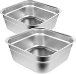2PCS Stainless Steel Washing Up Bowls, 12.8" Sturdy Square Dish Tub, Colored. Fixed Price $50.46.